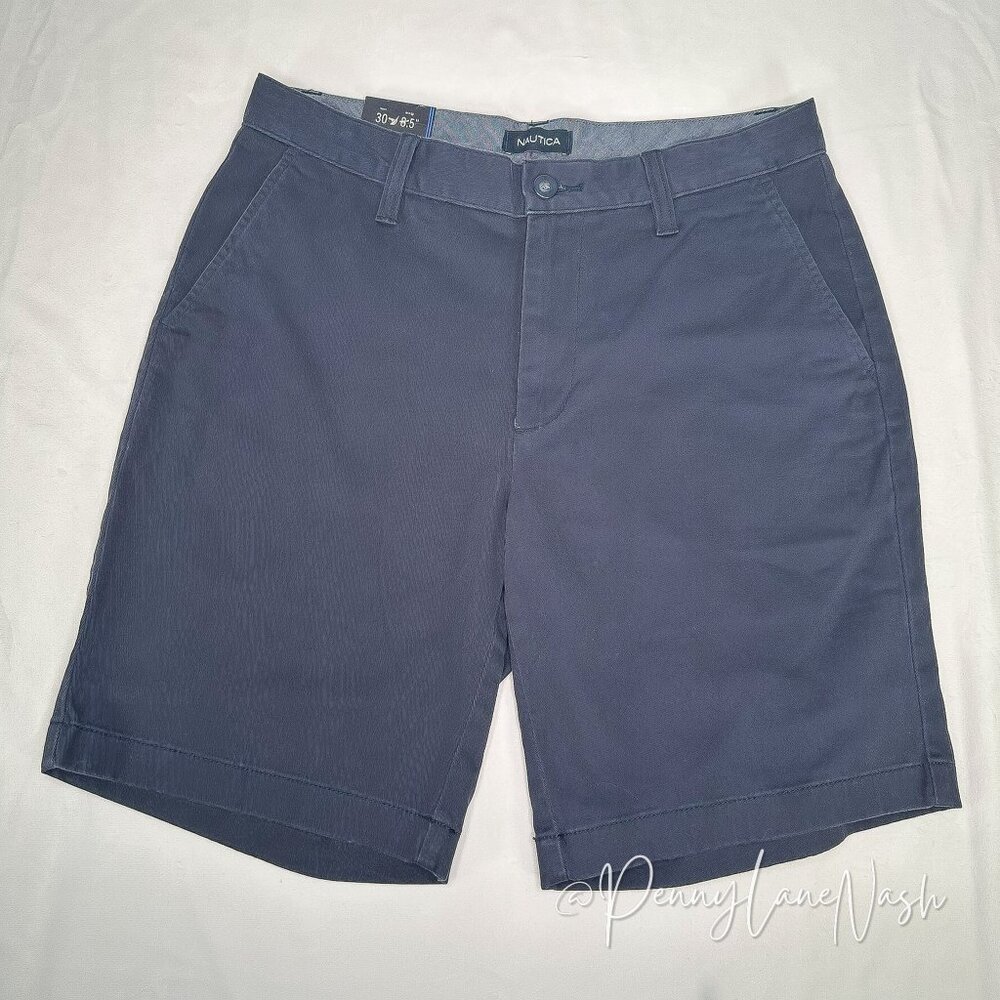 NWT Nautica Stretch 8.5" Deck Shorts Size 30 Navy - Picture 2 of 13